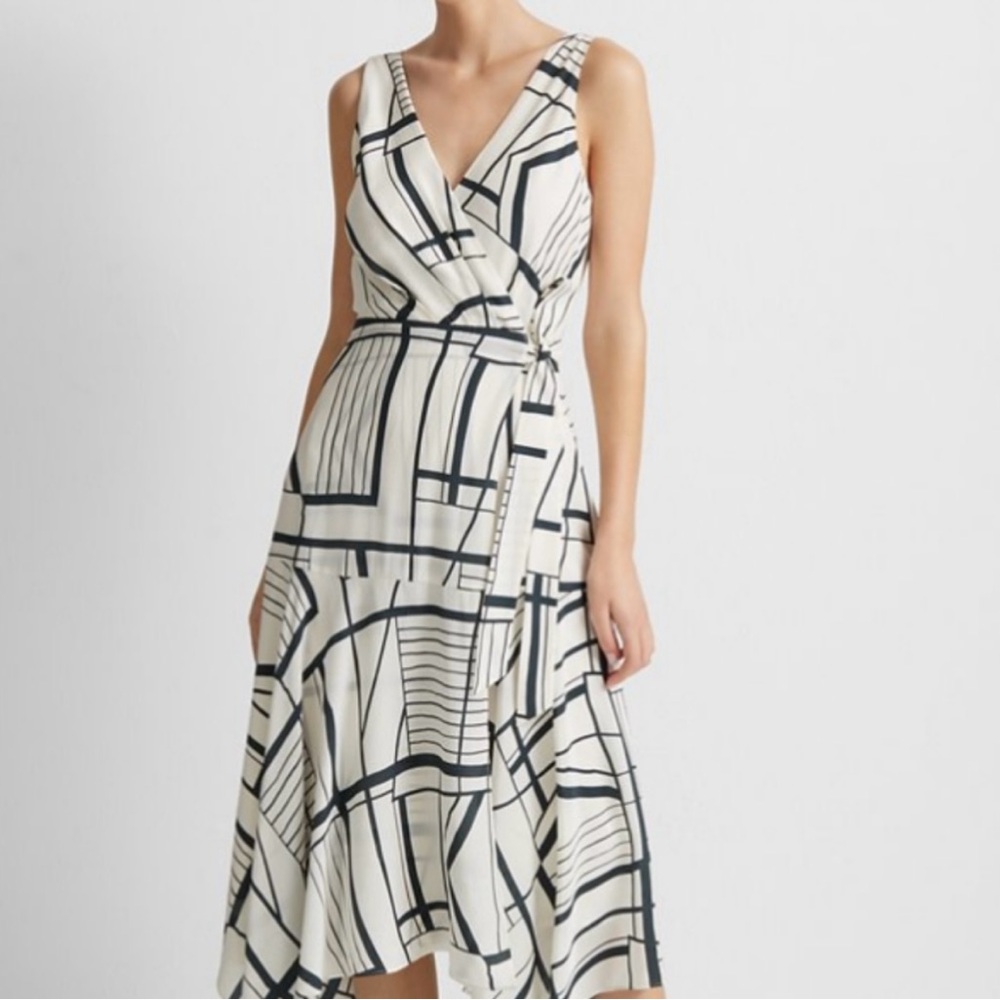 Club Monaco Faux Wrap Silk Tank Dress